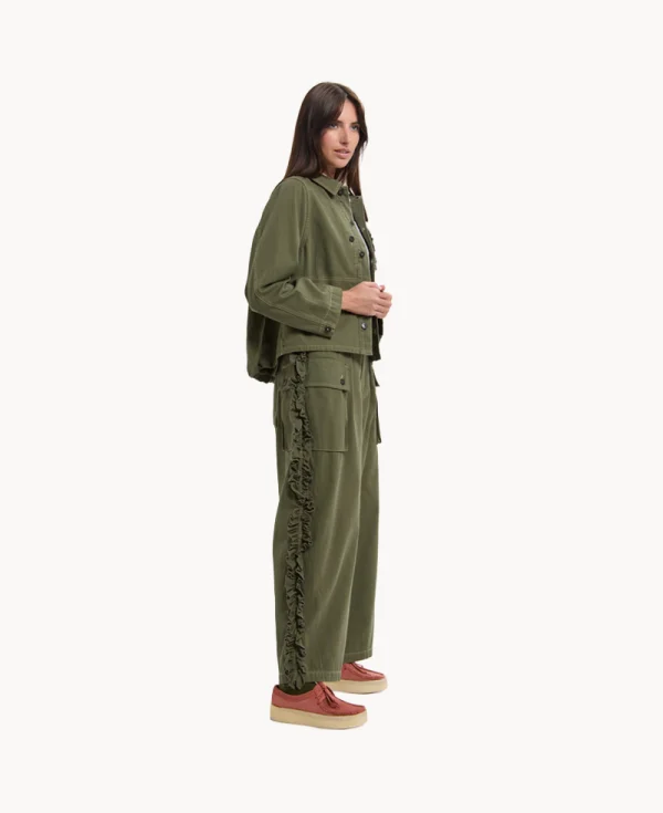 RHODOLIRION Utility Pant - Herringbone Olive