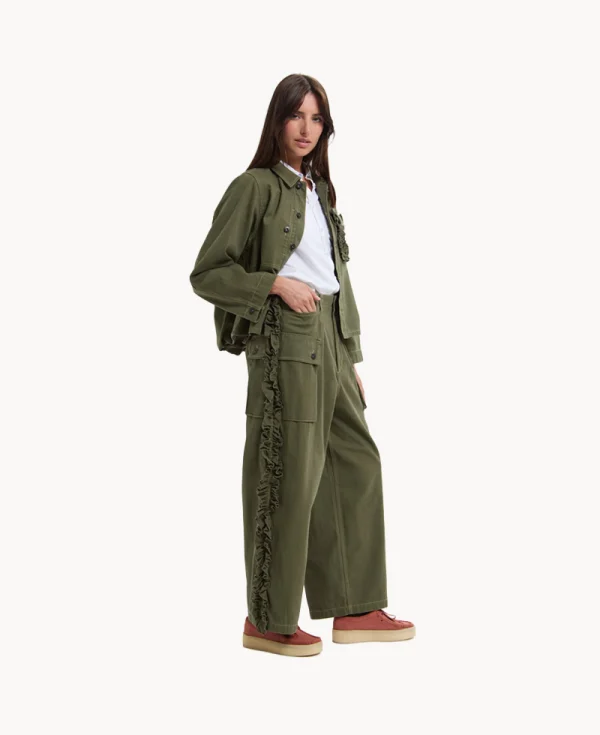 RHODOLIRION Utility Pant - Herringbone Olive
