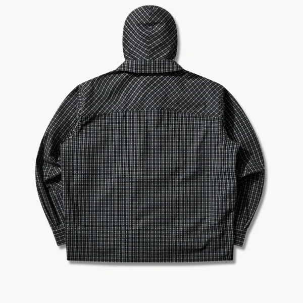ROA Aair Floweave Printed Check LS Hooded – Anthracite