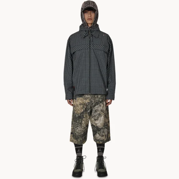 ROA Aair Floweave Printed Check LS Hooded – Anthracite