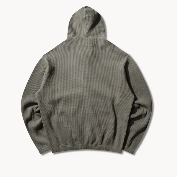 ROA Bee Sun Faded Organic Waffle Zip-Up – Grey