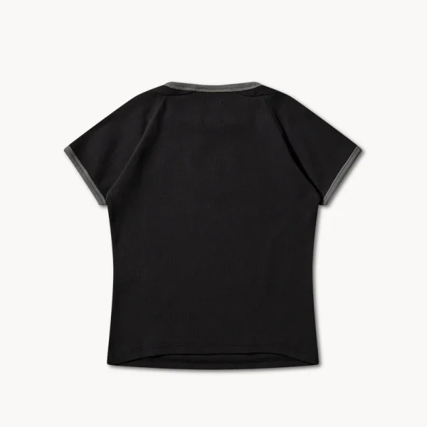 ROA Guniy Ribbed Baby Tee – Washed Black