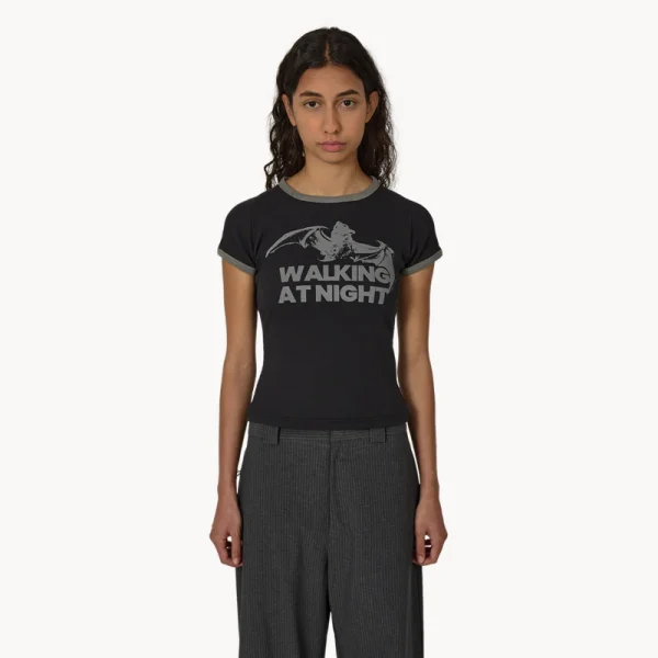 ROA Guniy Ribbed Baby Tee – Washed Black