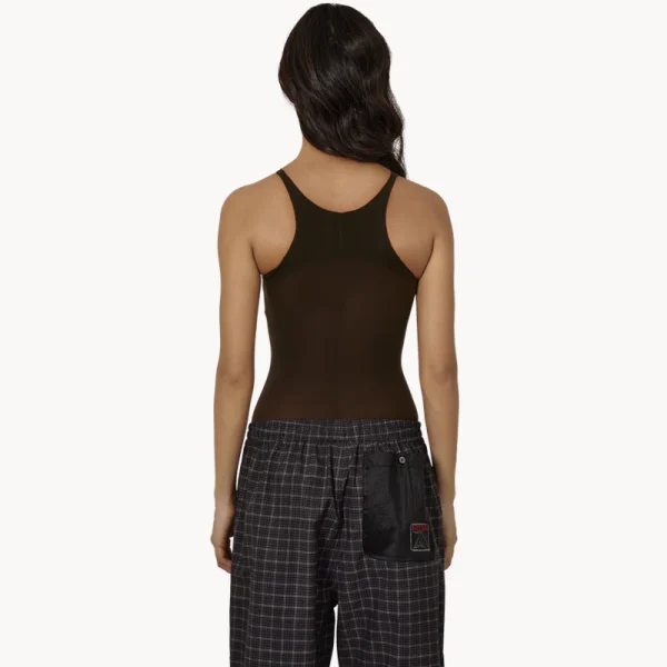 ROA Haze Ultralight Seamlass See Through Tank Top – Dark Brown