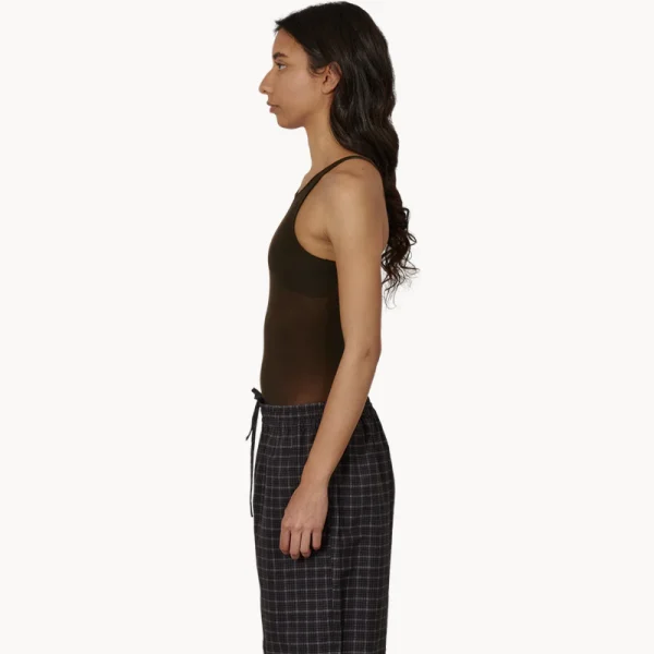 ROA Haze Ultralight Seamlass See Through Tank Top – Dark Brown