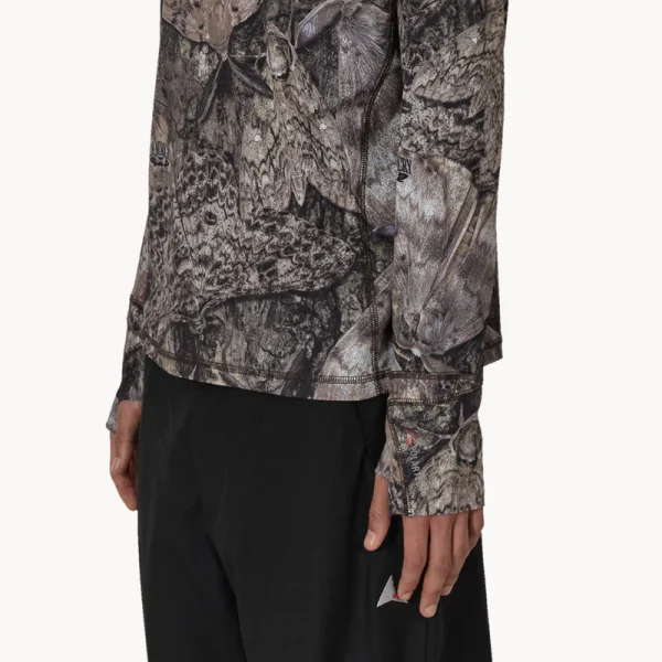 ROA Lio UPF+50 Baselayer Moth Print LS Tee – Brown