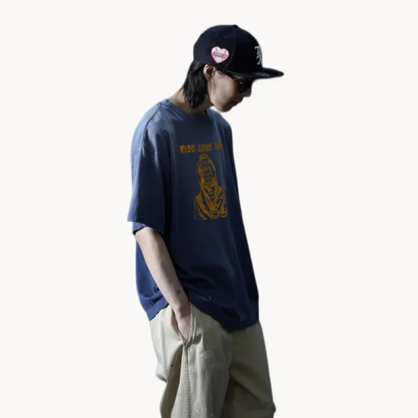 SAINT MXXXXXX BAPE Fade Away Tee – Navy