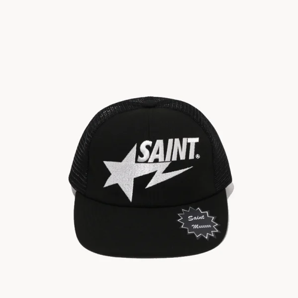 SAINT MXXXXXX BAPE Mesh Cap – Black
