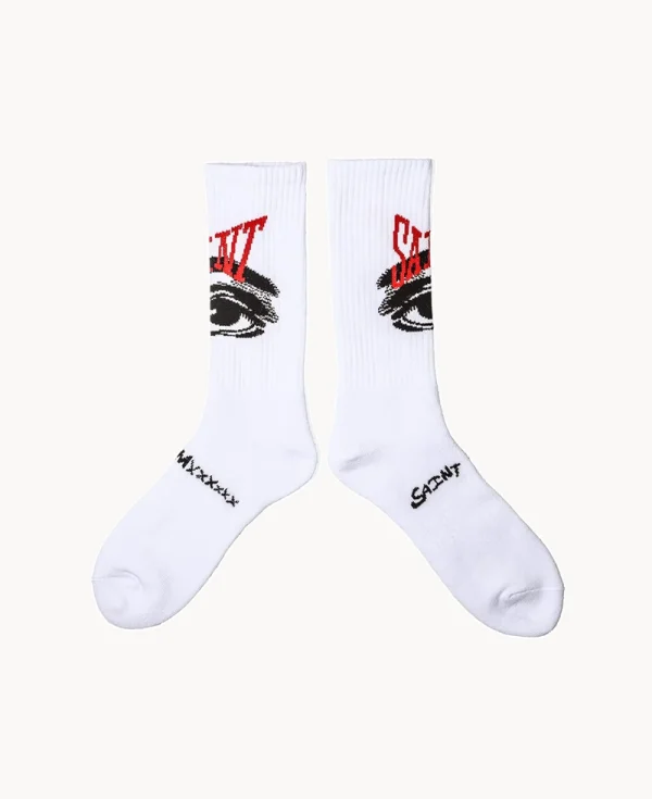 SAINT Mxxxxxx Eye Socks – White