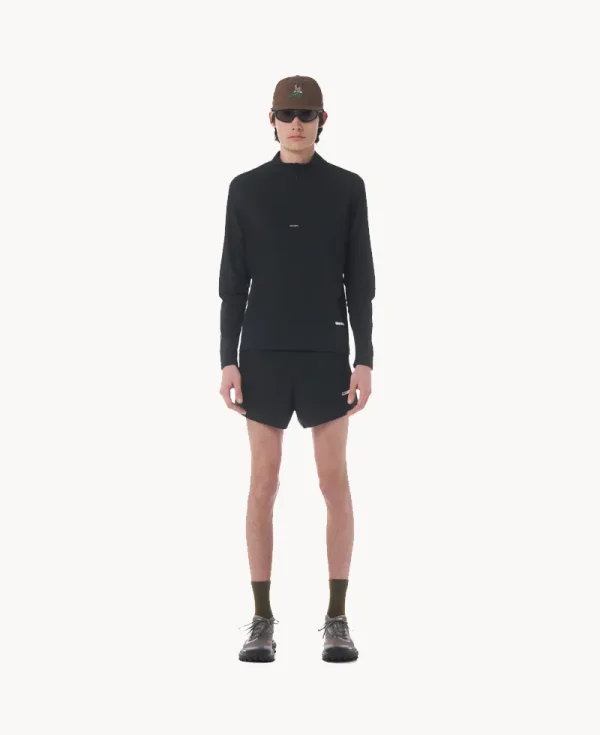 SATISFY FuzzFleece™ Octa® Half-Zip Long Tee – Black SA