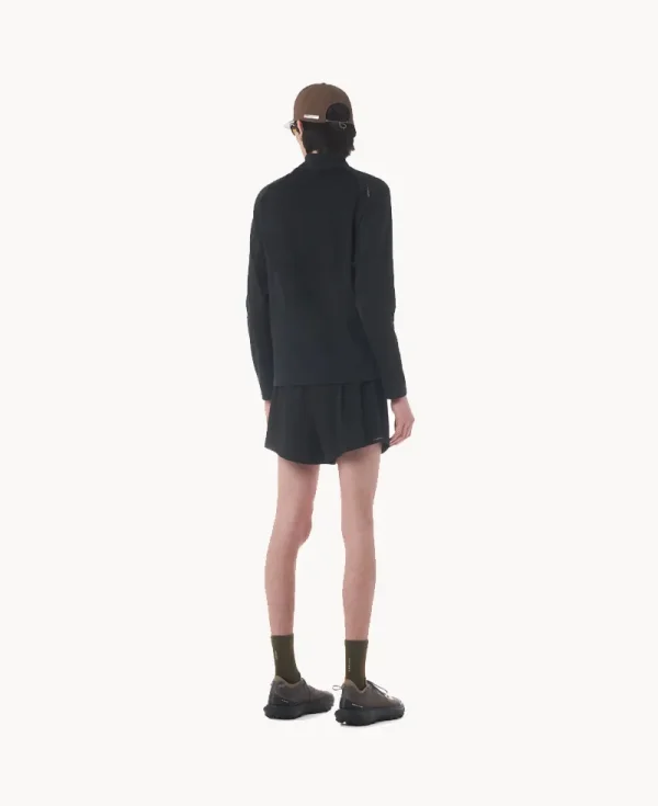 SATISFY FuzzFleece™ Octa® Half-Zip Long Tee – Black SA