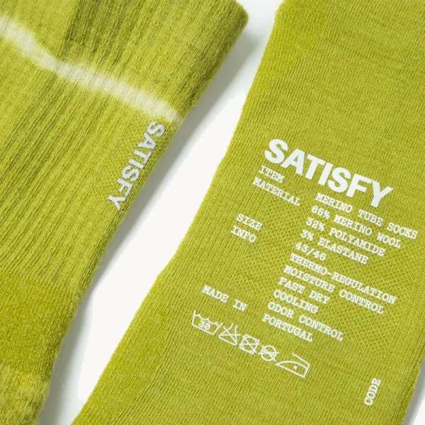 SATISFY Merino Nylon Tube Socks – Tie-Dye Grenoble Green