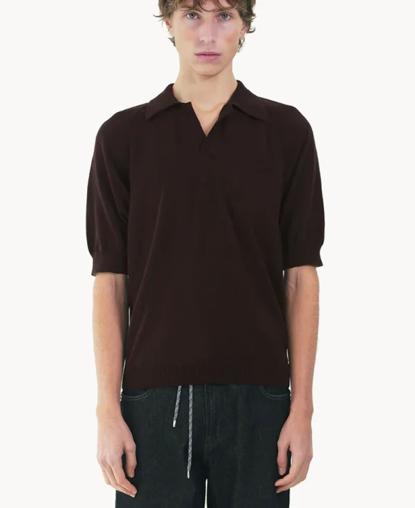 SILAS Polo Knit Shirt – Brown