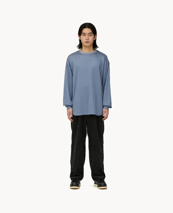 SNOW PEAK Fusion Grid LS Pullover Light Blue