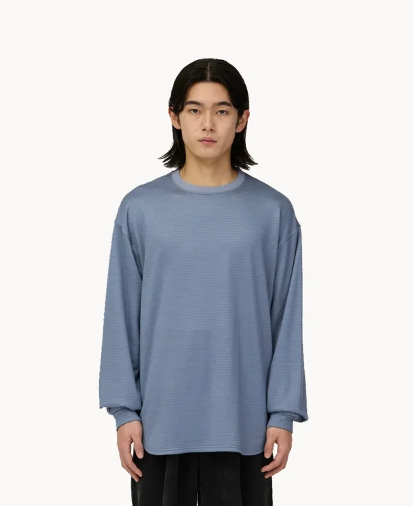 SNOW PEAK Fusion Grid LS Pullover Light Blue