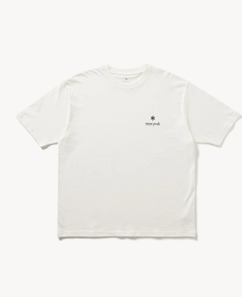 SNOW PEAK Soft Cotton Relaxed Logo Tee – Off White SNOW PEAK Soft Cotton Relaxed Logo Tee – Off White