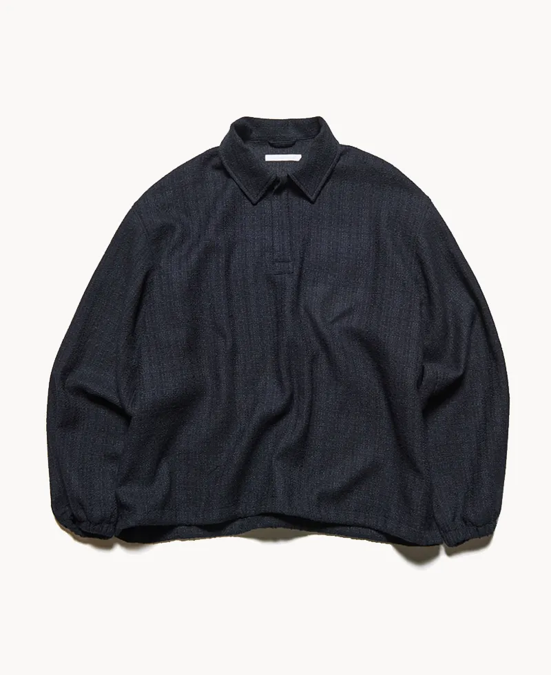 SOPHNET Fancy Tweed Polo Shirt – Black Navy SOPHNET Fancy Tweed Polo Shirt – Black Navy