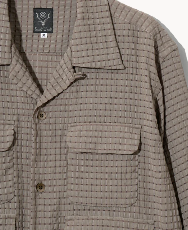 SOUTH2 WEST8 6 Pocket Dobby Shirt – Brown