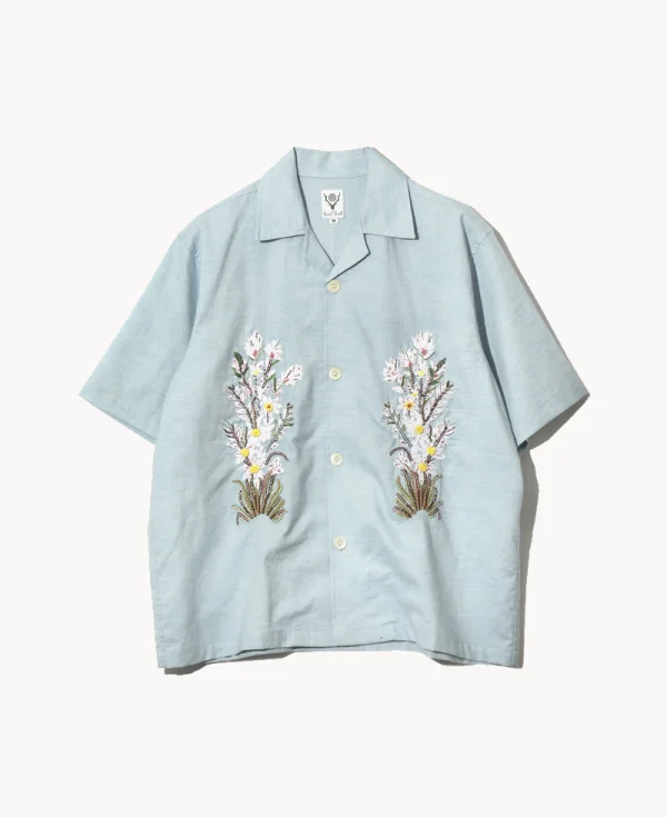 SOUTH2 WEST8 Cabana Embroidery Shirt – Blue