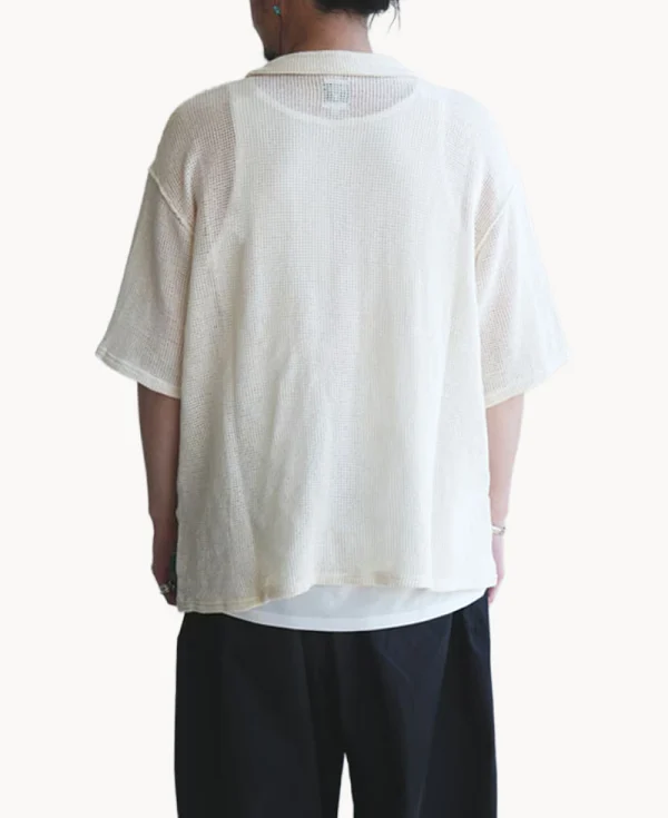 SOUTH2 WEST8 Mesh Open Collar Shirt – White