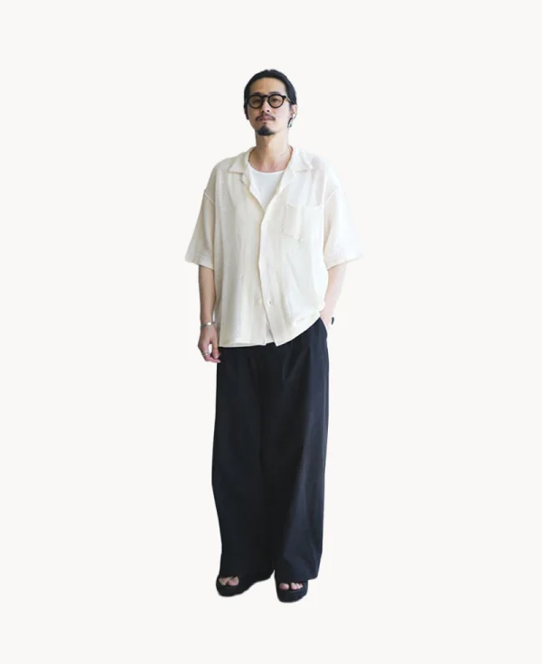 SOUTH2 WEST8 Mesh Open Collar Shirt – White