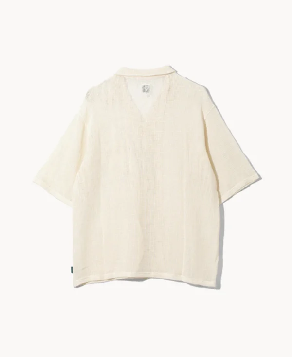 SOUTH2 WEST8 Mesh Open Collar Shirt – White