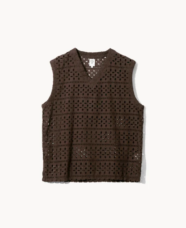 SOUTH2 WEST8 V Neck Emboridery Shirt – Dark Brown