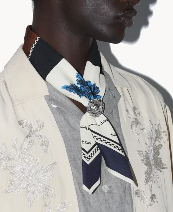 TOGA Flower Print Scarf – Beige