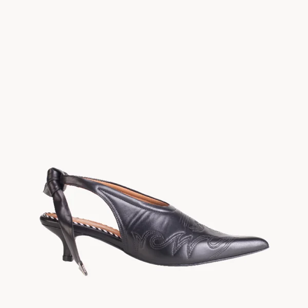 TOGA AJ1457 Laced Pump - Black Soft Leather