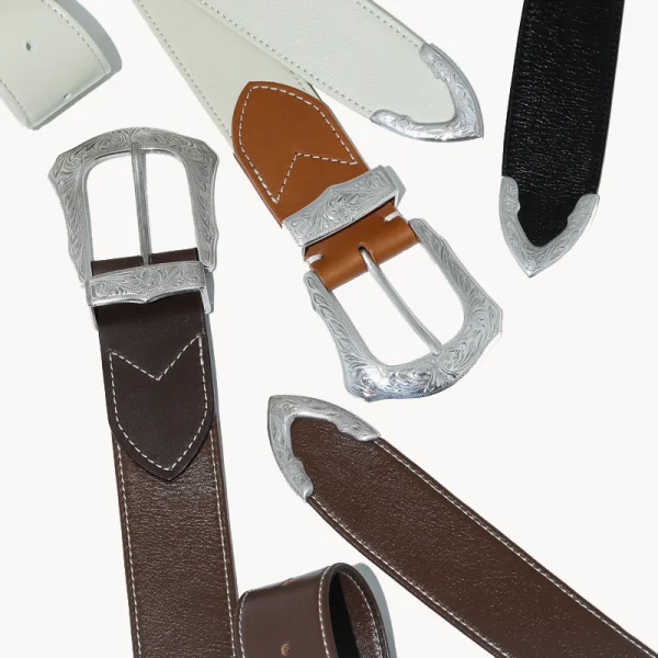 TOGA Buckle Wide Belt - Brown