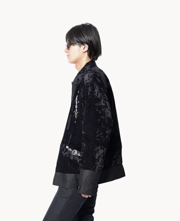 TOGA Crushed Velvet Blouson – Black