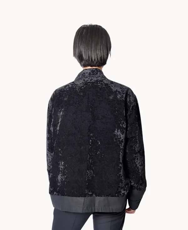 TOGA Crushed Velvet Blouson – Black