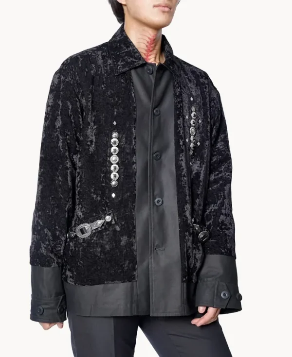 TOGA Crushed Velvet Blouson – Black