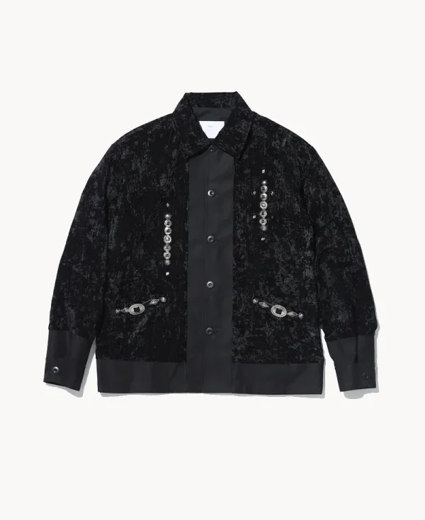 TOGA Crushed Velvet Blouson – Black