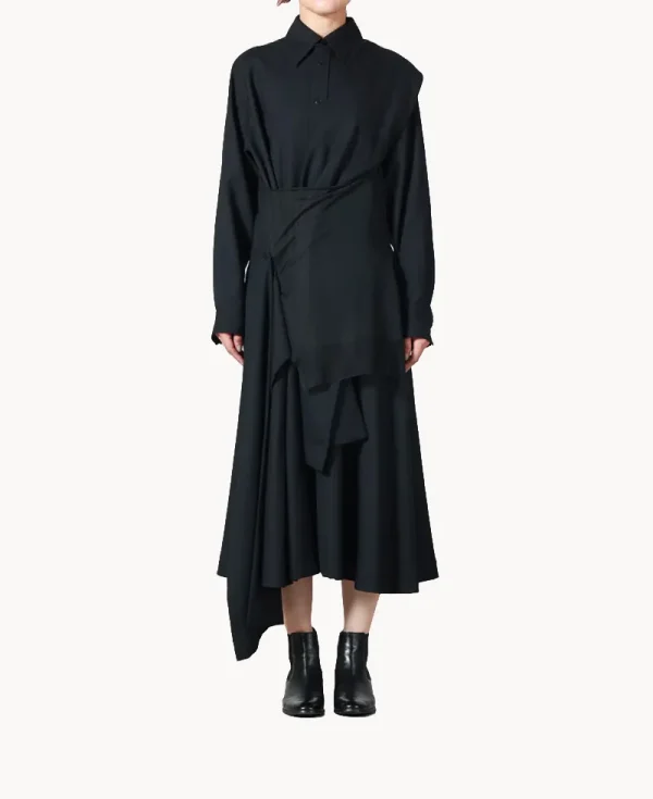TOGA Georgette Shirt Dress – Black