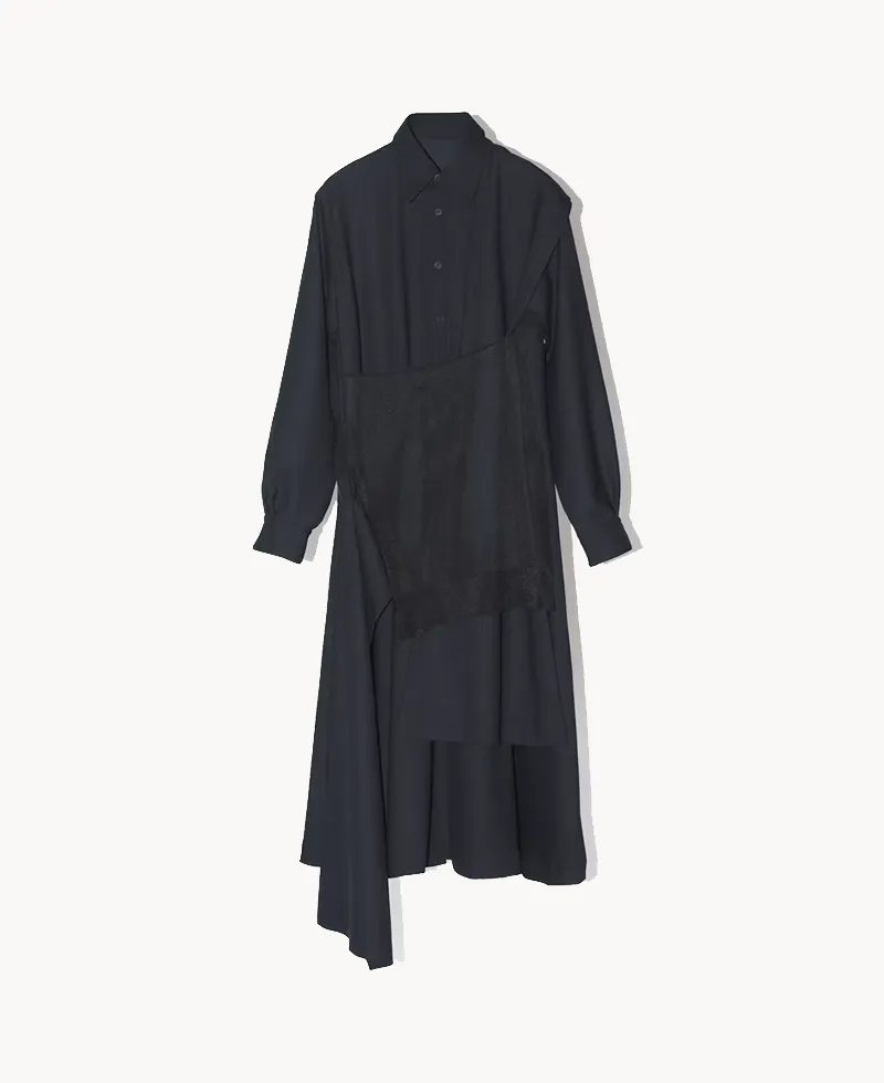 TOGA Georgette Shirt Dress – Black TOGA Georgette Shirt Dress – Black