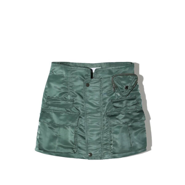 TOGA-Nylon-Twill-Mini-Skirt-Khaki