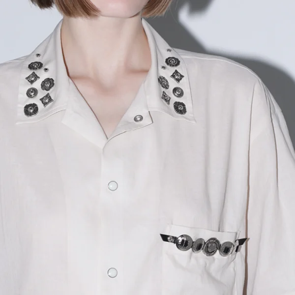 TOGA Plain Weave Metal Shirt - Black