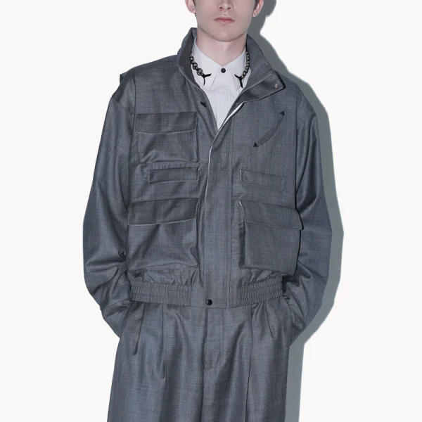 TOGA Polyester Wool Blouson - Gray