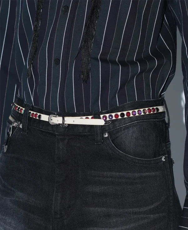 TOGA Stone Leather Belt – Black