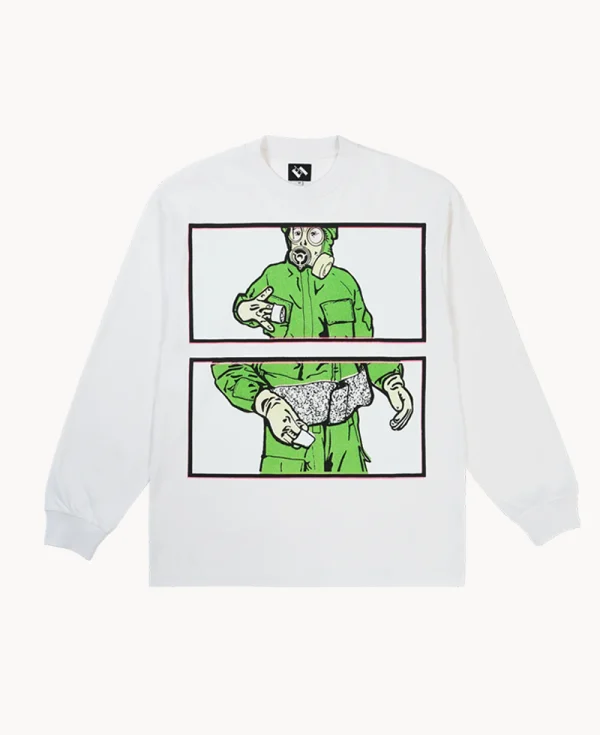 TTT Gas Mask Instruction Longsleeve – White