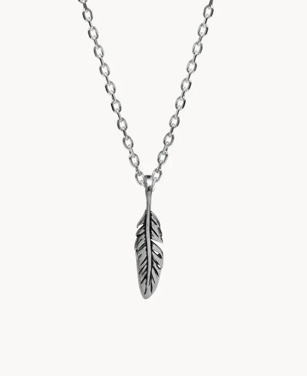TWO JEYS Feather Necklace Silver