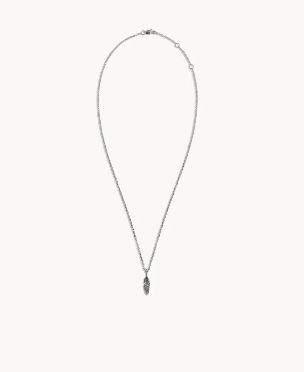 TWO JEYS Feather Necklace Silver