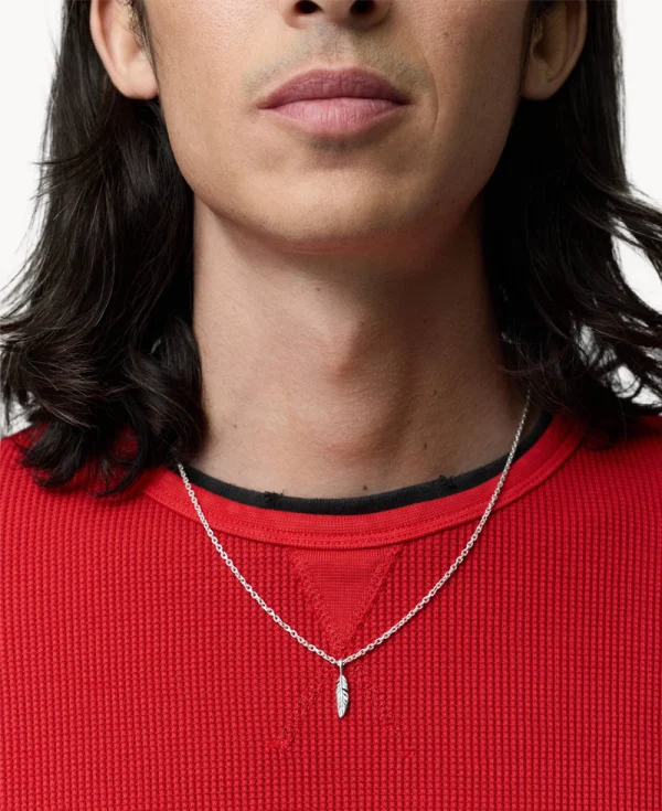 TWO JEYS Feather Necklace Silver