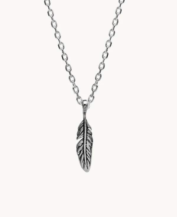TWO JEYS Feather Necklace Silver