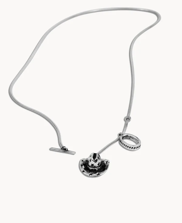 TWO JEYS Hat Lazo Necklace Silver