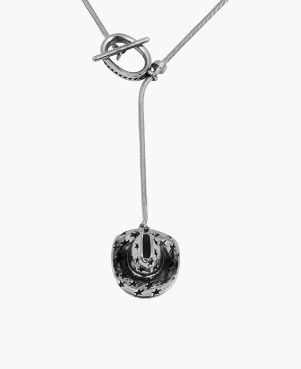 TWO JEYS Hat Lazo Necklace Silver