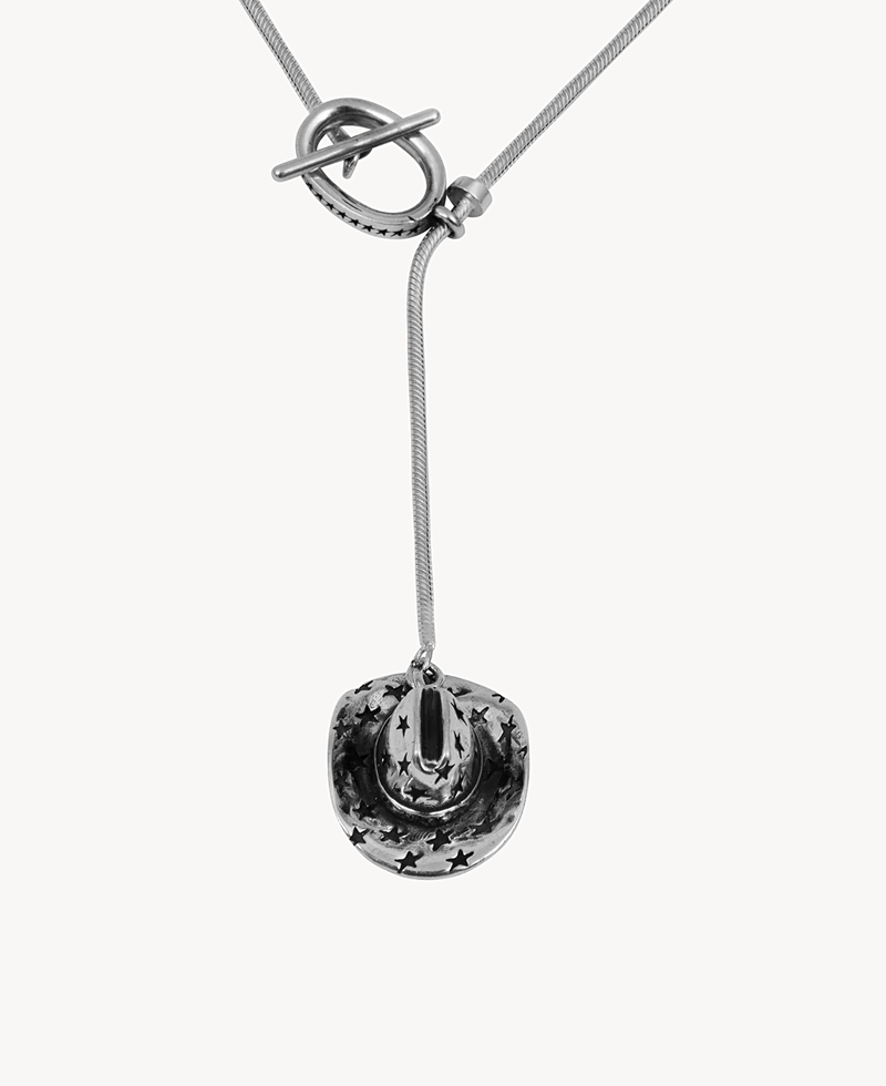 TWO JEYS Hat Lazo Necklace Silver TWO JEYS Hat Lazo Necklace Silver