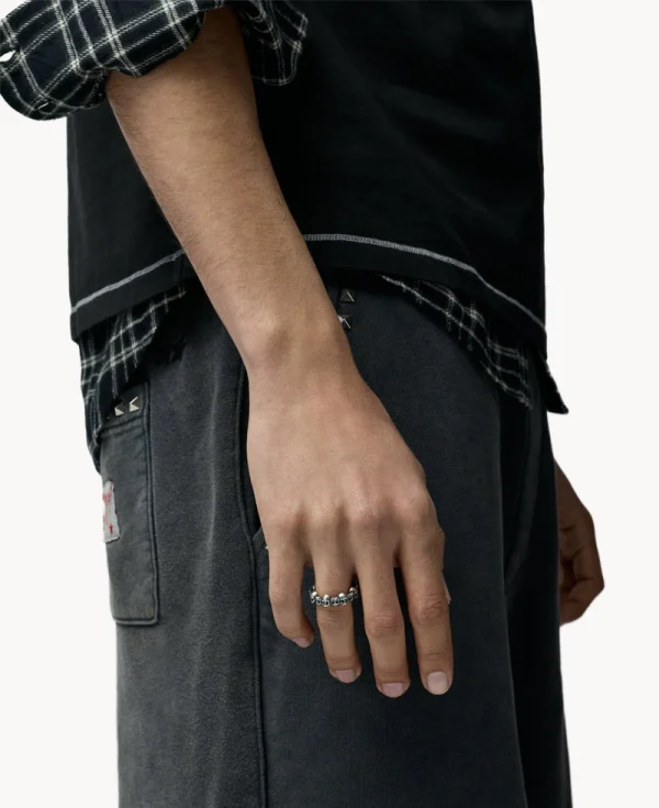 TWO JEYS Stacked Skull Ring Silver