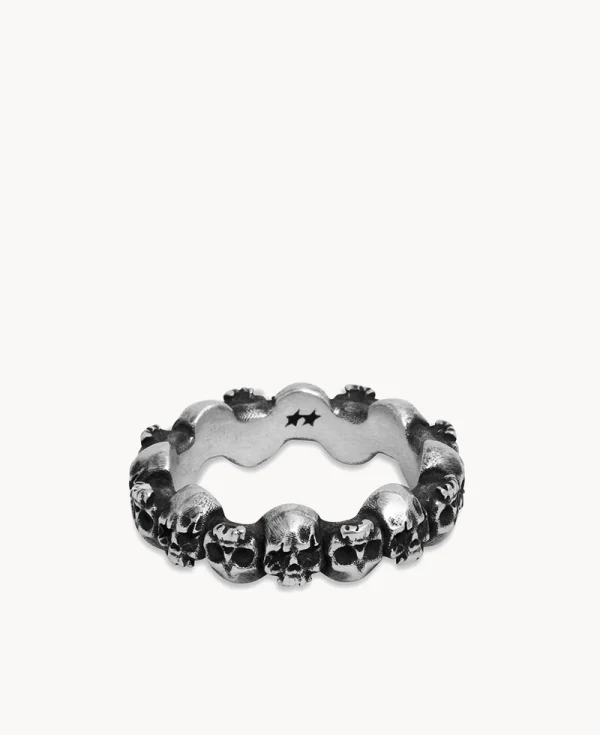 TWO JEYS Stacked Skull Ring Silver